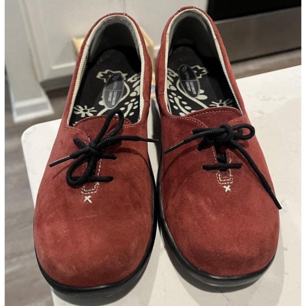 Aetrex Women's Red Suede Lace-Up Comfort Oxford Shoes US 7 Cushioned whimsygoth